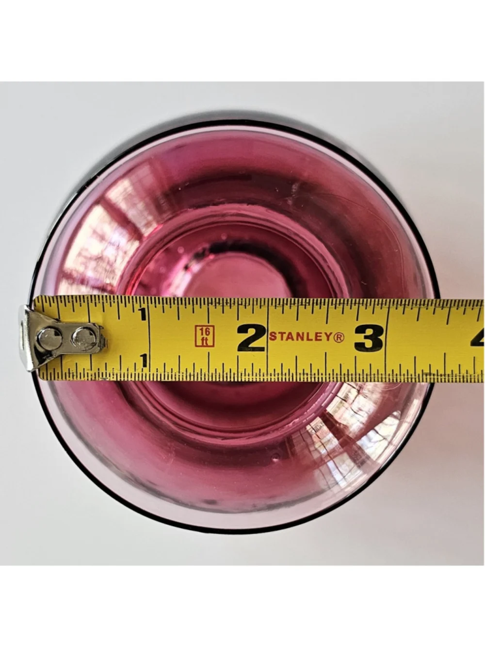 Vintage Pilgrim Glass Cranberry Optic Rose Bowl Vase - 5.5
